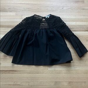 Black Lace Women's Blouse, S